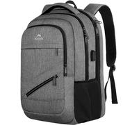 KALANKA-Sac à Dos pour Ordinateur Portable 17 Pouces, Grand Sac à Dos de Voyage Imperméable, Travail Professionnel avec port de Chargeur USB pour Ordinateur Portable, Gris Gris