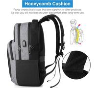 KALANKA-Sac College Garcon Ecole, Sac A Dos Homme Femme pour 15.6"" Ordinateur Portable avec USB Charging Port