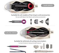 KALANKA-Sac de Rangement pour Dyson Airwrap Styler et Bigoudi Accessoires, Sac de Voyage Compatible avec Sèche-Cheveux Dyson Supersonic, Étui de Rangement pour Sèche-Cheveux (Beige, Triangle)