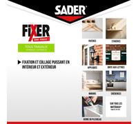 KALANKA-SADER FIXER Sans Percer Tous Travaux Intérieur/Extérieur Transparent - Mastic Colle Hybride, Collage Puissant, Tous Matériaux, Peut se Peindre, Cartouche 300g