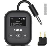 KALANKA-SafeFly Min Adaptateur Avion Bluetooth 5.3, Supporte 2 Casques san Fil, Émetteur Bluetooth pour TV avec aptX Faible Latence, 3.5mm Jack AUX, Transmetteur Audio pour Voyage en Vol, TV, Gym
