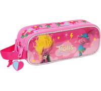 Kalanka-Safta Trolls 3 Trousse Double Pour Enfant, Idéale Pour Les Enfants D'âge Scolaire, Confortable Et Polyvalente, Qualité Et Résistance, 21 X 6 X 8 Cm, Rose, Rose, Estándar, Trousse Scolaire