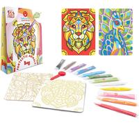 KALANKA-Sand-it For Fun - Bag Fantastic Animals Animaux Fantastiques - Mini Set de bricolage créatif : colorie avec le Sable les dessins d'animaux, 12 couleurs, Cadeau pour enfants 8 ans et plus