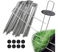 KALANKA-, Sardines de Fixation, Sardines Camping, 50 Pcs + 8 Rondelles, en Acier (150x40x3mm), pour Le Jardin, Le Paillis et Le Gazon Artificiel (50 Pièces)