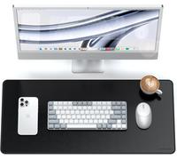 KALANKA-SATECHI Tapis de Souris XXL 68 x 32 cm, Grand Tapis de Souris Gamer, Résistant aux Rayures et à l`Eau, Tapis de Bureau Élégant pour Gaming, Matériau Premium PU \u2013 Noir