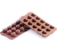 Kalanka- Scg01 Moule En Silicone Pour Chocolats Monamour, Antiadhésif, 15 Chocolats, Paquet De 1 Moule Pour Sucreries, Easy Choc 3d, 30 X 22 Mm, H 25 Mm, Made In Italy, Marron-Kalanka