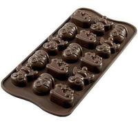 Kalanka- Scg23 Moule En Silicone Pour Chocolats Choco Winter, Antiadhésif, 15 Chocolats, Paquet De 1 Moule Pour Sucreries, Easy Choc, 33 X 27 Mm, H 15 Mm, Made In Italy-Kalanka