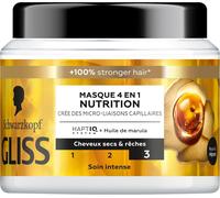 Kalanka-Schwarzkopf - Gliss - Masque 4en1 - Nutrition - Huile De Marula - Haptiq System - Crée Des Micro-Liaisons Capillaires - Cheveux Sec Et Rêches - Soin Intense - Nourrit & Repare - 400ml