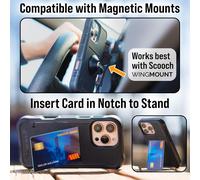 Kalanka-Scooch® Coque Pour Iphone 16 Pro Max Avec Porte-Cartes - Étui Portefeuille Wingmate Avec Fente Cachée Et Protection Rfid Pour Jusqu'à 4 Cartes, Protection Contre Les Chutes De 3 M, Noir