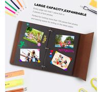 Kalanka-Scrapbook Album Photo En Cuir Livre D'or De Mariage Mémoire Bricolage Avec 60 Pages Noires Cadeau Pour Saint-Valentin Anniversaire Noël Voyage Mariage Pour Épouse Mère Fille Petite Amie