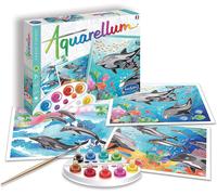 KALANKA-SentoSphère - AQUARELLUM - DAUPHINS - Kit peinture - Peinture Aquarellable Magique - A partir de 7 ans - fabriqué en France