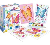 KALANKA-SentoSphère - AQUARELLUM MINI - PAPILLONS 4 PLANCHES - Kit peinture - Peinture Aquarellable Magique - A partir de 5 ans - fabriqué en France, Ensemble de 8 pièces, Multicouleur