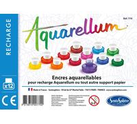KALANKA-SentoSphère - AQUARELLUM - VALISETTE 12 ENCRES - Recharge Peinture Aquarellum - Kit peinture - Peinture Aquarellable Magique - A partir de 7 ans - fabriqué en France