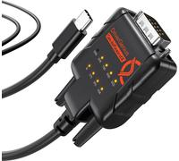 KALANKA-SerialGuardX Adaptateur USB-C vers RS232 Série avec Protection ESD, 9 Voyants de Surveillance des Données, Chipset FT232RL, Compatible Windows 11/macOS 15/Linux - RS232-ESD9C