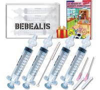 Kalanka-Seringue Nasale Bebe [X4] - [ Mouche Bebe + Embout Silicone Reutilisable + 2 Pointes Pipette Serum Physiologique + Trousse Soin Bébé + Livret Prévention Irrigateur Aspirateur Nez Enfant Pué