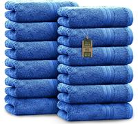 Kalanka-Serviettes D'invité \U2013 Lot De 12 (30x50 Cm), 100% Coton, Certification Oeko-Tex, Douces, Absorbantes Et Faciles D'entretien \U2013 Pour Salle De Bain, Invités Et Spa \U2013 Couleur Bleu R