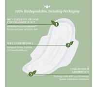 Kalanka-- Serviettes Hygiéniques 100 % Coton Biologique Certifié, 40 Pièces, Débit Modéré, Absorption Régulière, Emballage De Grande Taille