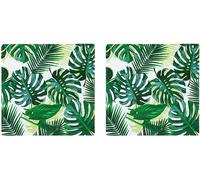 KALANKA-Serviettes Tropicales - Papier Palmier Thème Jungle, Hawaïen, Été, Dinosaure - 50 pcs (Lot de 2)