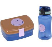 KALANKA-Set boîte à pain & gourde - Set déjeuner avec boîte à lunch et gourde (460 ml)/Little Gang Smile caramel/blue