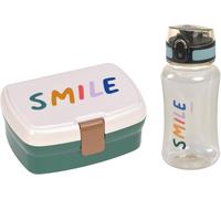 KALANKA-Set boîte à pain & gourde - Set déjeuner avec boîte à lunch et gourde (460 ml)/Little Gang Smile milky/ocean green
