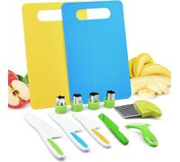 Kalanka-Set De Cuchillos De Cocina Para Niños De 12 Piezas, Que Incluye Cuchillos De Cocina Para Niños, Moldes Para Cortar Verduras