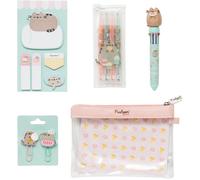 Kalanka-- Set De Papeterie Pusheen Foodie Collection Inclut : 1 Stylo 10 Couleurs, 5 Blocs De Notes Adhésives, 4 Surligneurs, 2 Trombones, Trousse Fournitures Scolaires, Papeterie Kawaii