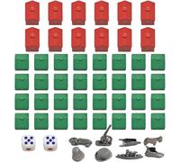 Kalanka-Set D'extension Monopoly - 12 Hôtels Rouges Et 32 Maisons Vertes En Plastique De Haute Qualité, Accessoires De Jeu Pour Jeu De Société