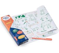 KALANKA-Set éducatif réversible Les Animaux de la Ferme 100% Silicone - 1 Feutre coloriage effaçable et réutilisable +3 Ans - Version bilingue Français Anglais - méthode Montessori - Set 40x30 cm