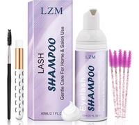Kalanka-Shampoing Cils Extension Kit Shampoing Cils 60ml+Brosse Nettoyante Shampoing Extension De Cils Nettoyant Extension Cils Mousse Riche Shampoing Cil