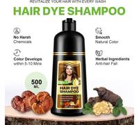Kalanka-Shampooing De Coloration Pour Cheveux 3 En 1 Avec Extraits D'herbes ¿ Couverture Naturelle Des Cheveux Gris, Shampooing Hair Color Pour Cheveux Secs, Longue Durée, 500 Ml (Marron)