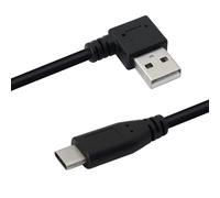 KALANKA-Short Right Angle USB Cable, 25cm 90 Degree USB 2.0 (Type-A) Male to USB 3.1 (Type-C) Male Charging and Data Sync Cable