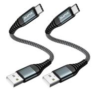 KALANKA-Short USB C Cable [50CM, Pack of 2], USB C Cable Quick Charge Nylon Type C Cord for iPhone 15/15 Pro Max, Samsung Galaxy S23/S22, Note 10, Huawei P40/P30, Google Pixel -Grey