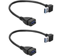 KALANKA-SIENOC USB-Adaptateur 3.0 - A-Mâle an A-Femelle - 90 Degréswinkel vers Le Up + Bas (2xcâble d'angle vers Le Bas)
