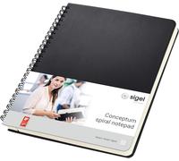 Kalanka-Sigel Co823 Bloc À Spirales, Env. A5 17,4 X 21 Cm, Ligné, Couverture Rigide, Noir, Conceptum