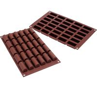 Kalanka-Silikomart 26.129.77.0065 Sf129 Moule Pour Chocolat Et Glace Forme Bûche Taille Mini 30 Cavités Silicone Marron-Kalanka