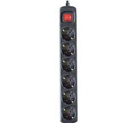 KALANKA-Silver Electronics 9629 \u2013 Base Électrique 6 sorties avec interrupteur (1.5 m) couleur Noir