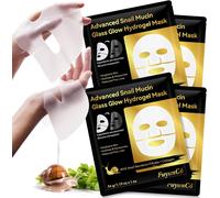 Kalanka-Snail Mucin Masque Visage, Masque Collagene, Masque D'eau Nuit Raffermit Et Revitalise La Peau, Masque Visage Coreen Anti-Âge, Snail Mucin Glass Glow Hydrogel Mask Collagen, Masque Hydratant