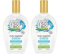 Kalanka-So'bio Étic Huile Végétale De Coco Bio Nourrit ¿ Protège Peaux & Cheveux 100% D'origine Naturelle Bio & Vegan Made In France 2x50 Ml