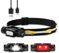 Kalanka-Sofirn H35r Lampe Frontale Led Rechargeable Avec Lumière Rouge 660 Nm Super Lumineuse 1500 Lumens Avec 10 Modes, Légère Ip68 Étanche Pour Le Jogging, La Pêche