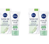 Kalanka-Soin De Jour Essentials 24h Hydratation Intense + Matifiant (1 X 50 Ml), Crème Hydratante Visage, Soin Femme & Homme Enrichi En Minéraux Et Antioxydant (Lot De 2)
