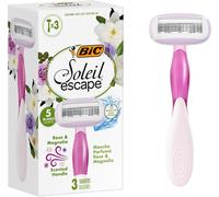 Kalanka-Soleil Escape - 3 Rasoirs Pour Femme À 5 Lames Avec Bande Hydratante À L'huile D'amande Et Manche Parfumé Rose Et Magnolia Pour Un Rasage De Près Confortable