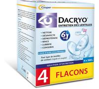 Kalanka-- Solution D'entretien Des Lentilles 6 En 1 - Nettoie, Désinfecte, Déproténise, Rince, Lubrifie, Conserve - Lentilles De Contact - Acide Hyaluronique-Etui Inclus-Flacon-Lot De 4 Flaconsx360 M