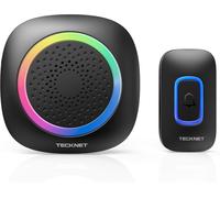 Kalanka-Sonnette Sans Fil Exterieur Etanche A Pile, 400m Portée, Portable Sonnette Sans Fil Avec Indicateur Rvb, 60 Mélodies Et 5 Niveaux De Volume, Pour Maison, Hôtel, Bureaux, Noir