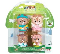 KALANKA-Sophie la Girafe Vulli - Lot de 4 personnages 'Gla Gla' à Collectionner - Famille Rennes - Jouets Enfants - Univers - Invente tes Histoires - Thème des Montagnes Enneigées, (700308)