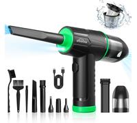KALANKA-Soufflette Air Comprimé et Aspirateur 2 en 1100000 RPM Cordless Air Duster & 10KPA AspirateurRechargeable 7600 m AhDépoussiérant pour PC Nettoyage, Clavier,Voiture, Canapé, Plus Vert
