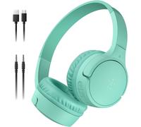 KALANKA-SoundForm Mini Casque Audio sans Fil pour Enfants avec Micro intégré (Circum-aural, autonomie de 30 h, pour Apprentissage, Voyages, Autocollants Amusants, pour iPhone, iPad, Galaxy, Vert)