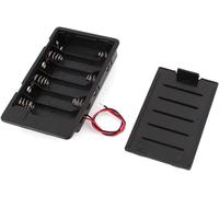 KALANKA-sourcing map Plastique in Séries 6 x AA 1.5V Batterie Support Stockage Boîtier avec Couverture
