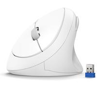 KALANKA-Souris Ergonomique sans Fil, 4800 DPI Souris Verticale, Eduction du Bruit à 99%, Souris sans Fil Silencieuse, 6 Boutons, 2.4G Souris Ordinateur pour PC, Ordinateur Portable, Mac - Blanc
