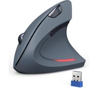 KALANKA-Souris Verticale, 4800 DPI Souris sans Fil Ergonomique, Protège Le Bras, Souris sans Fil 6 Boutons pour PC, Ordinateur Portable, Mac, Gris