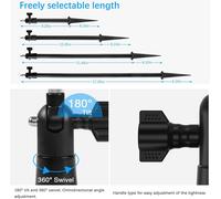 KALANKA-Spike Pole Mount Ground Stake avec coque en silicone pour cam¿¿ra de surveillance ext¿¿rieure Arlo Essential 2 XL 2K WiFi Convient pour les sols souples